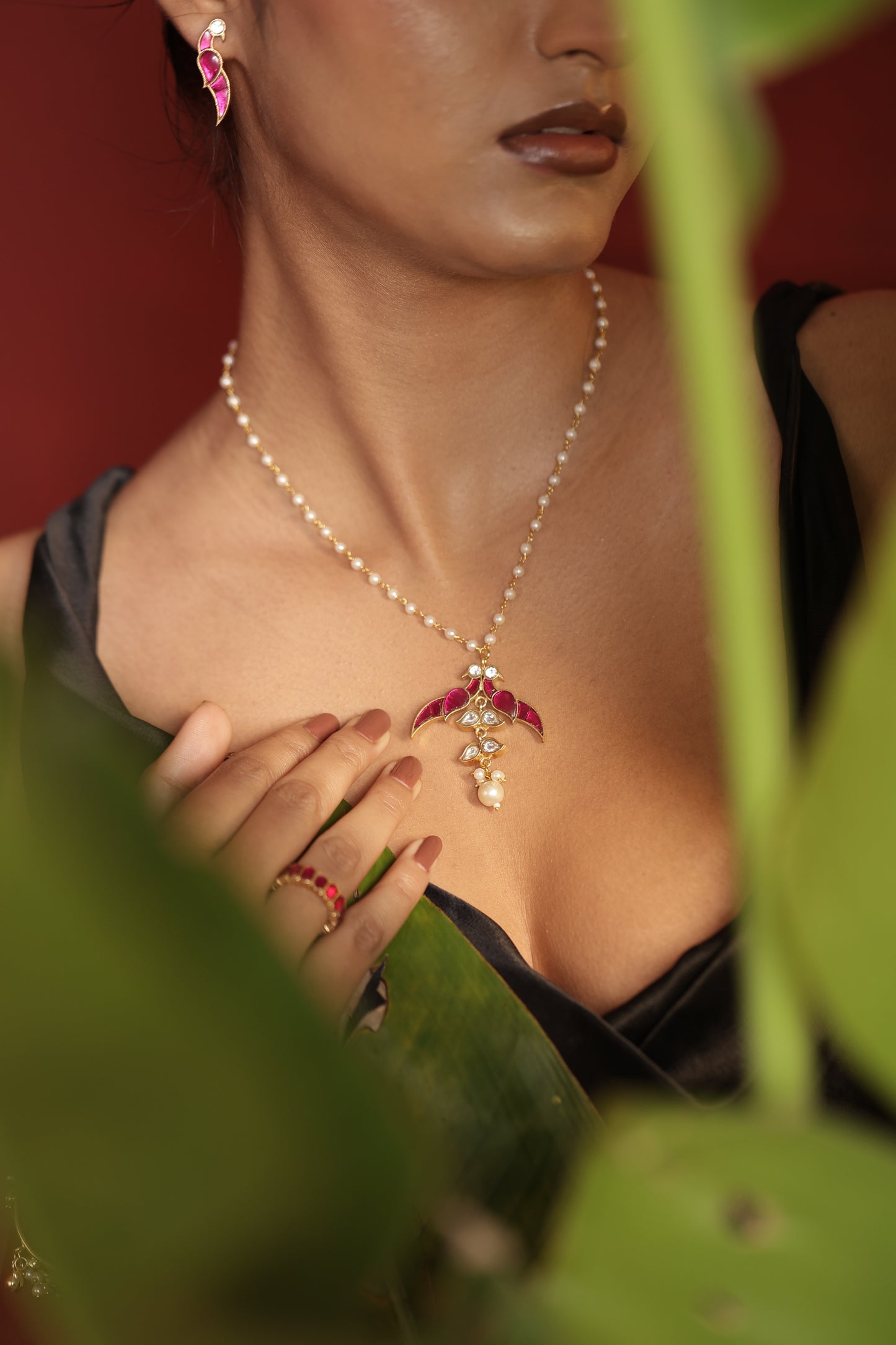 Peacock n Pearls Necklace Set