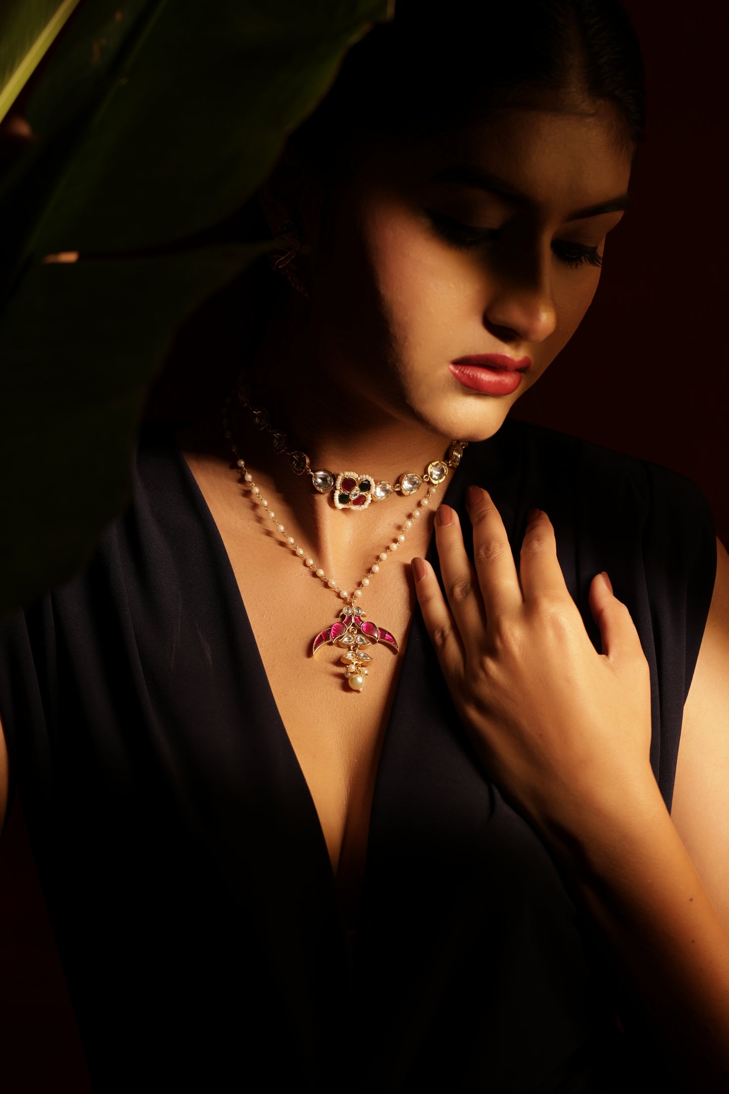 Peacock n Pearls Necklace Set