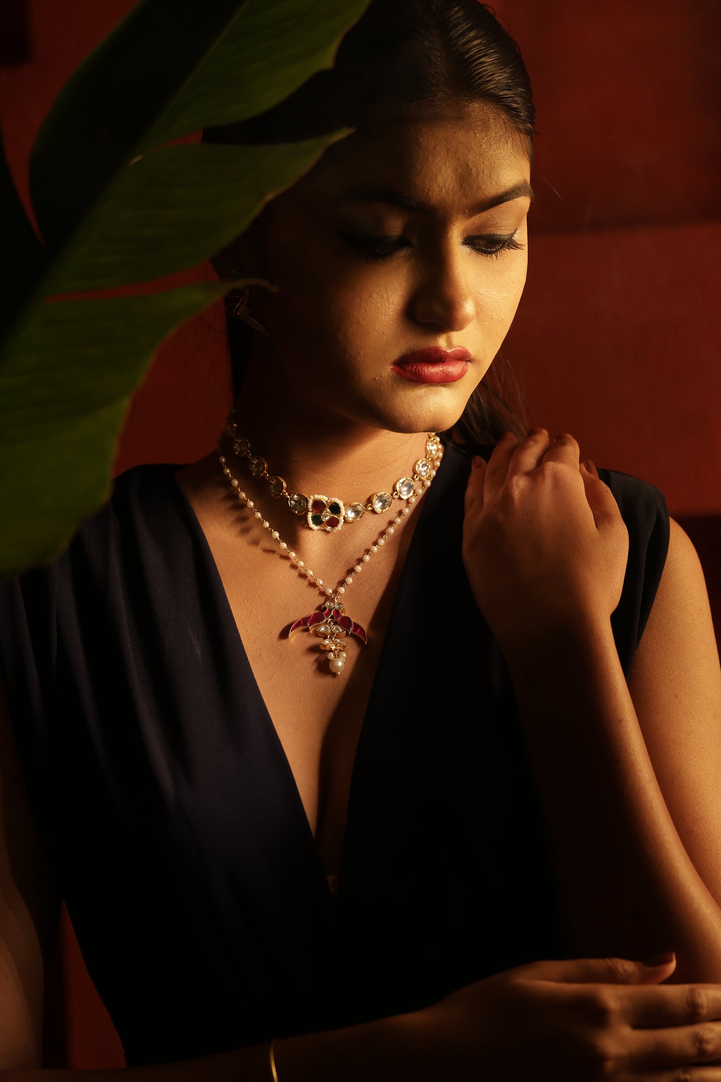 Peacock n Pearls Necklace Set