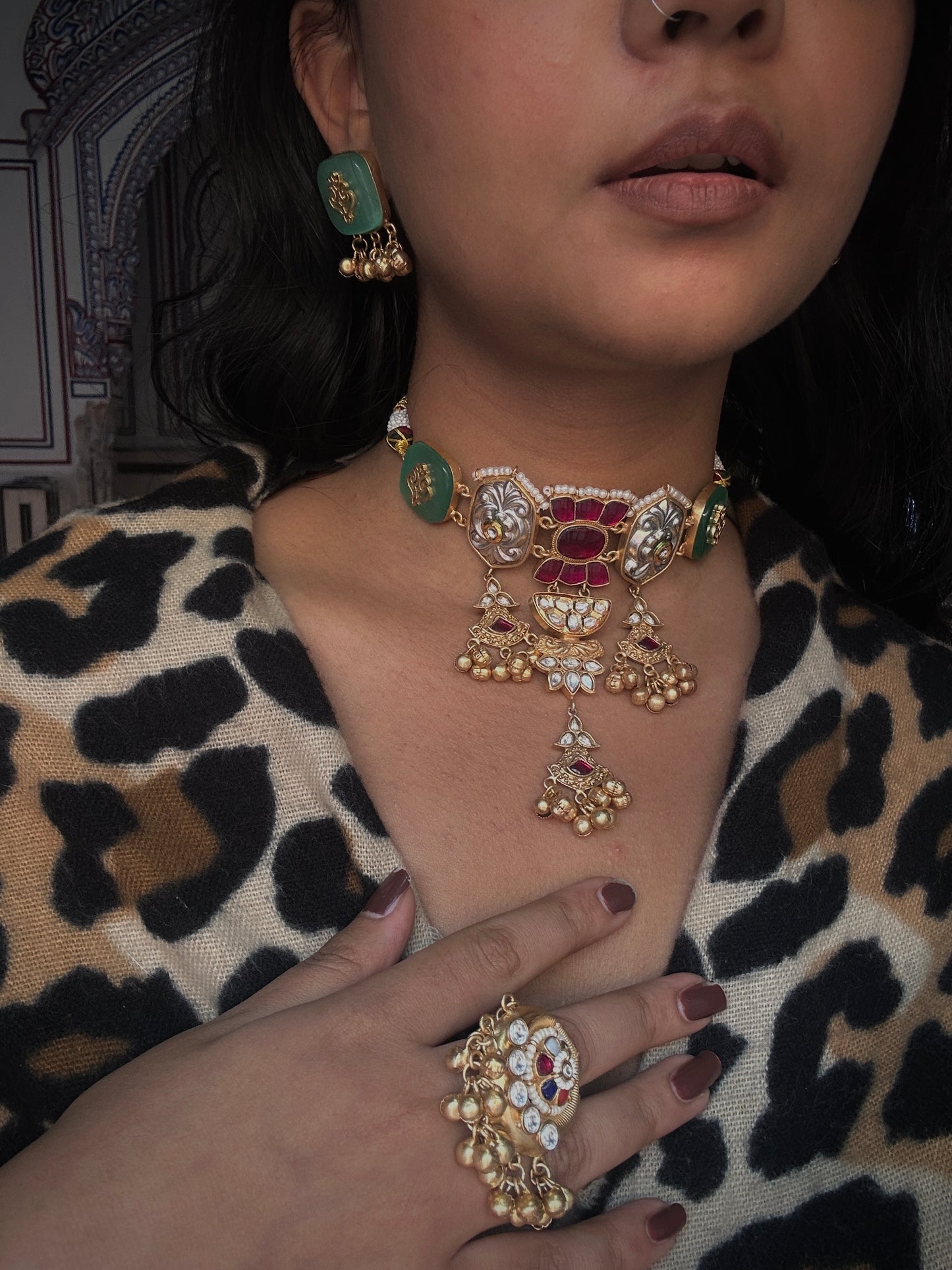 Nazaakat Drops Choker Set