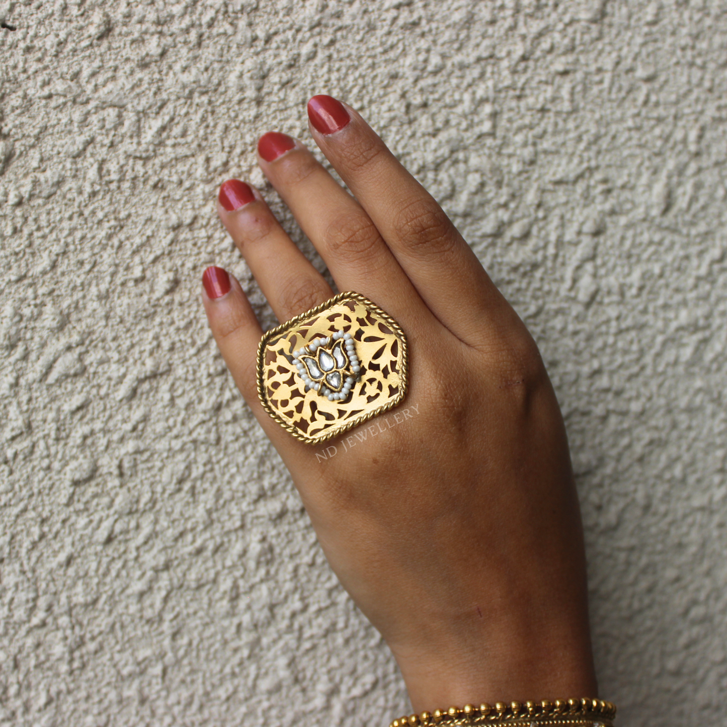 Tribal Kavach Gold Ring