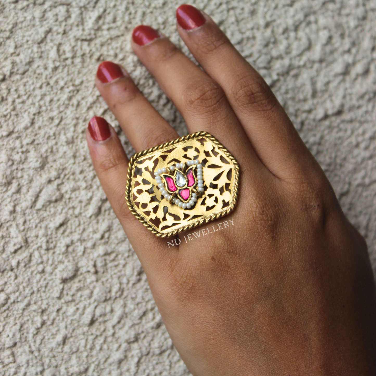 Tribal Kavach Gold Ring