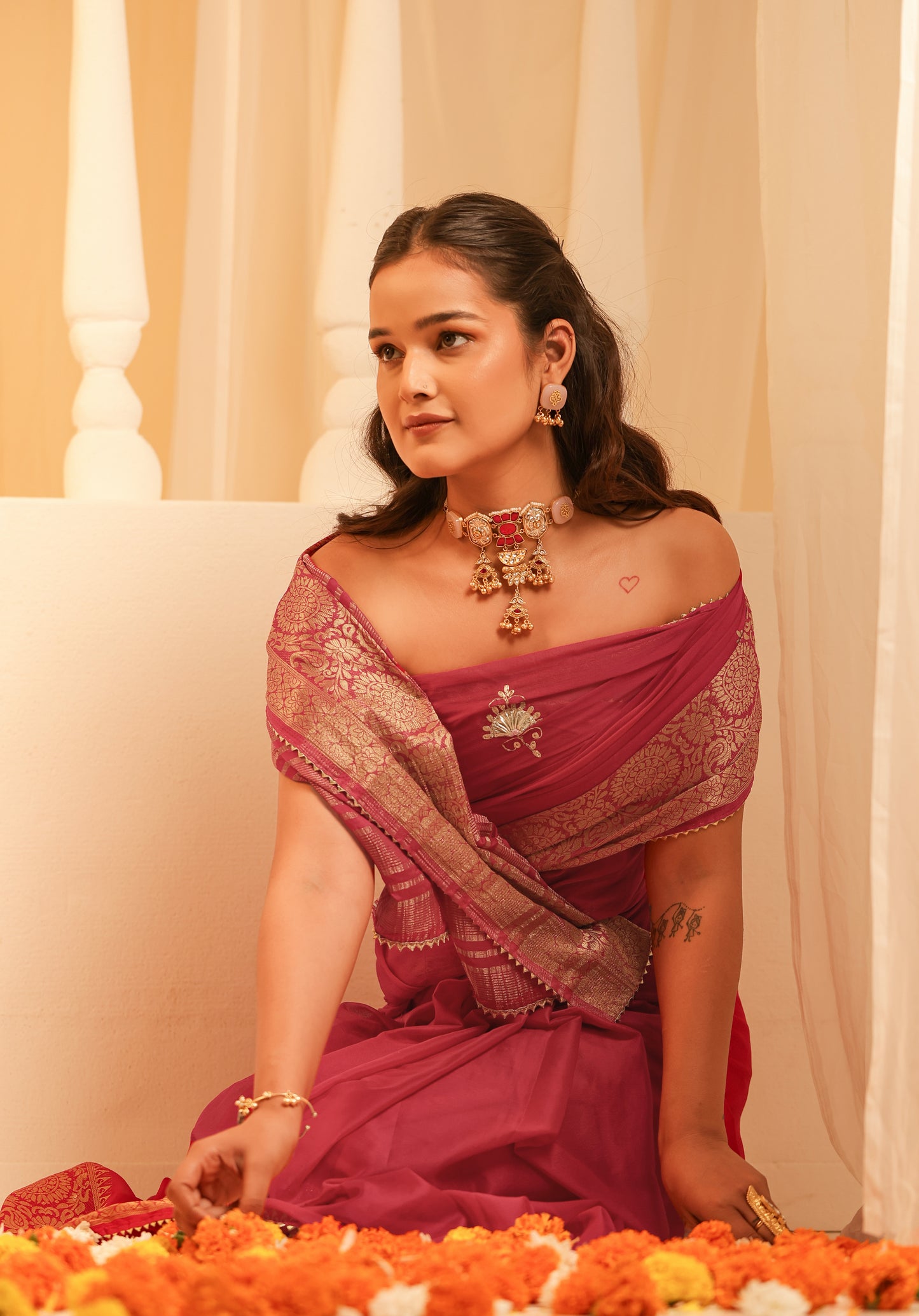 Nazaakat Drops Choker Set