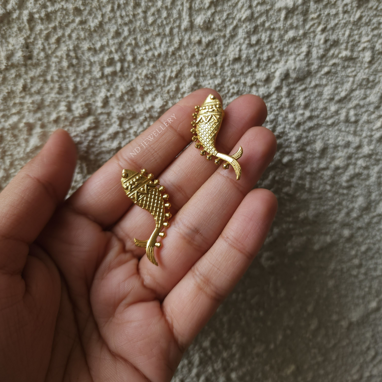 Matsya Gold Stud Earrings