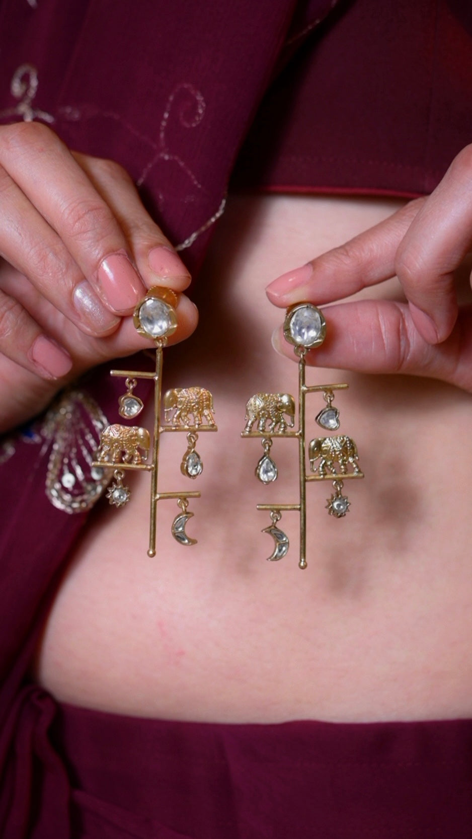 Gajraj Moon Drop Earrings