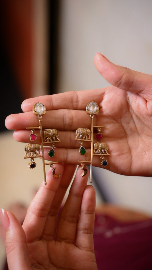 Gajraj Moon Drop Earrings