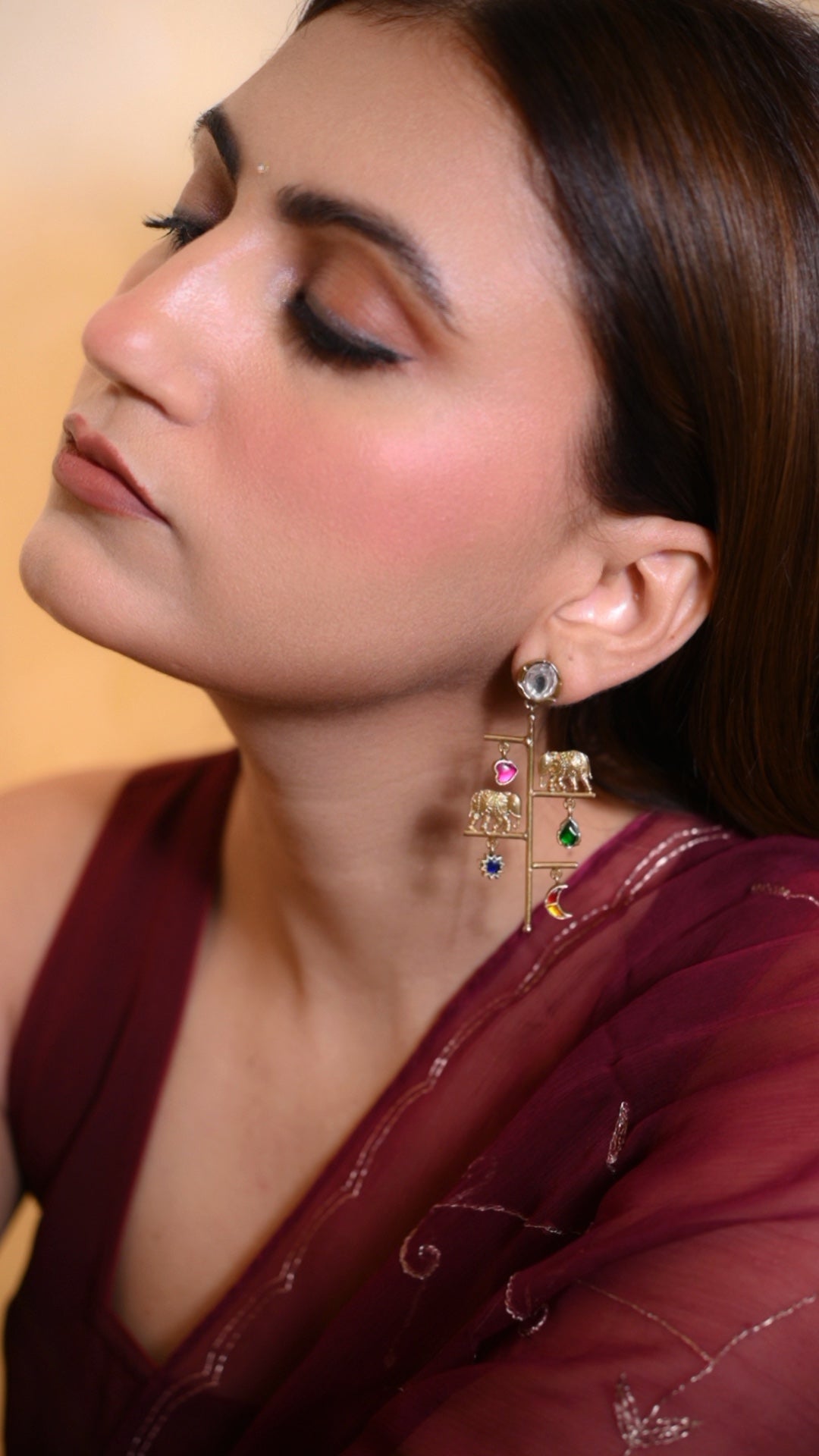 Gajraj Moon Drop Earrings