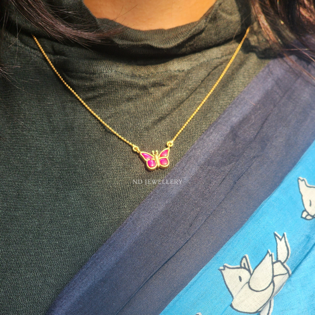 Mini Social Butterfly Chain Necklace