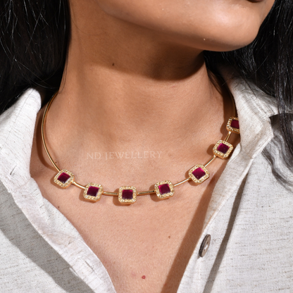 Classic Square Hasli Necklace Set