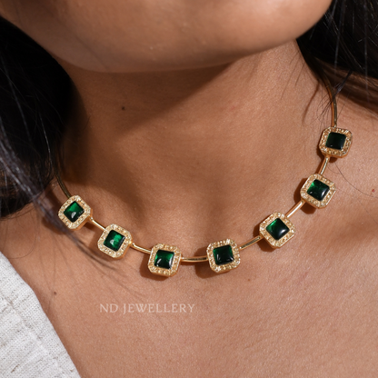 Classic Square Hasli Necklace Set