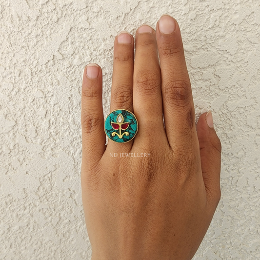 Shail Kundan Ring - Round