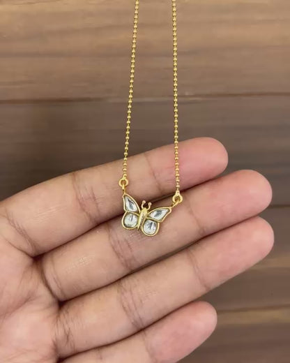 Mini Social Butterfly Chain Necklace
