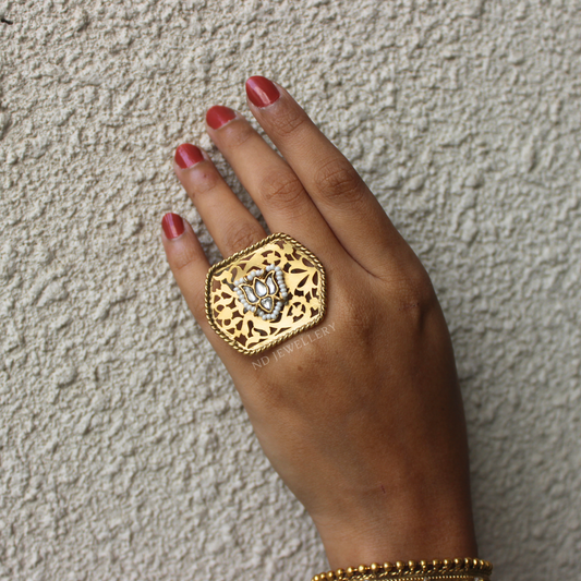 Tribal Kavach Gold Ring